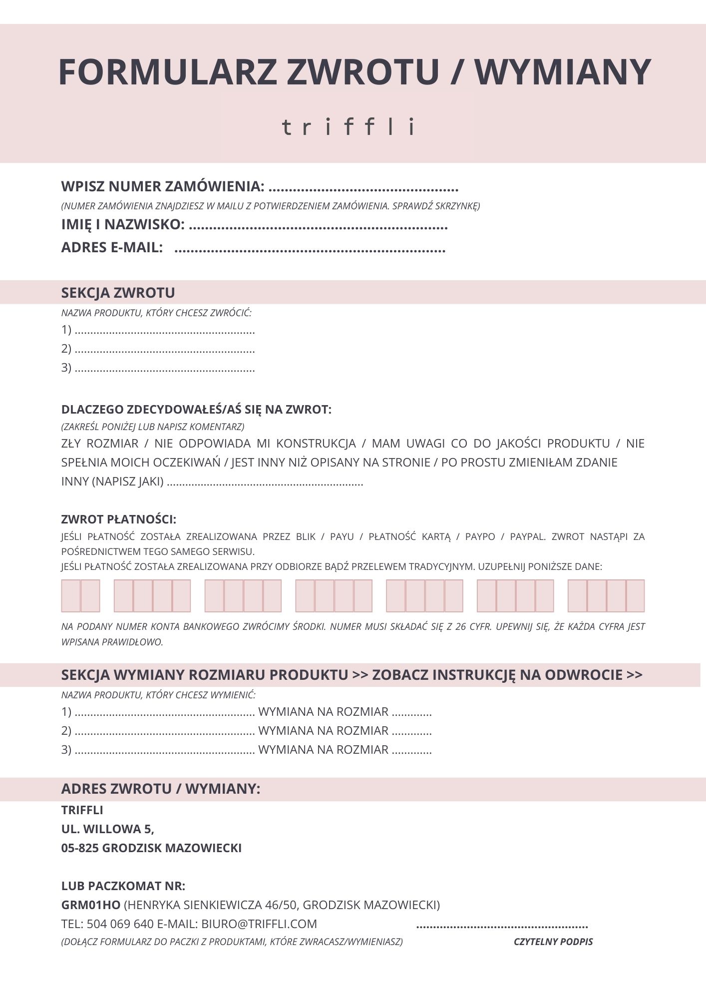 Formularz Zwrotu 2026